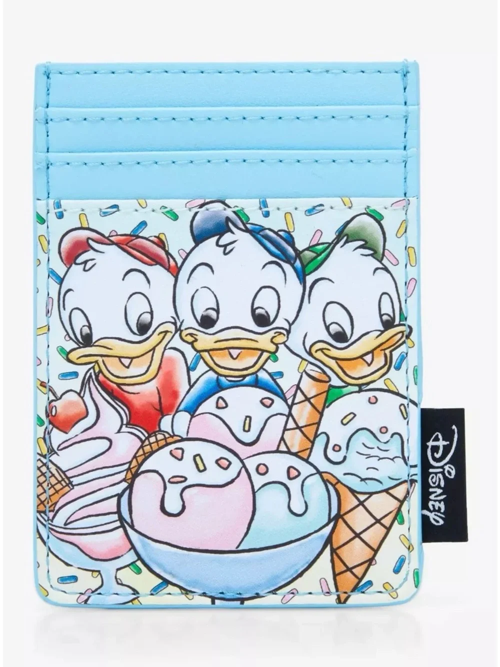 LOUNGEFLY Disney Donald Duck Nephews Ice Cream Cardholder NWT